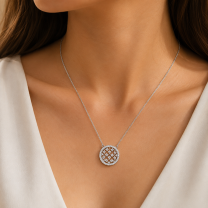 Lattice Disc Pendant by The 925 Club