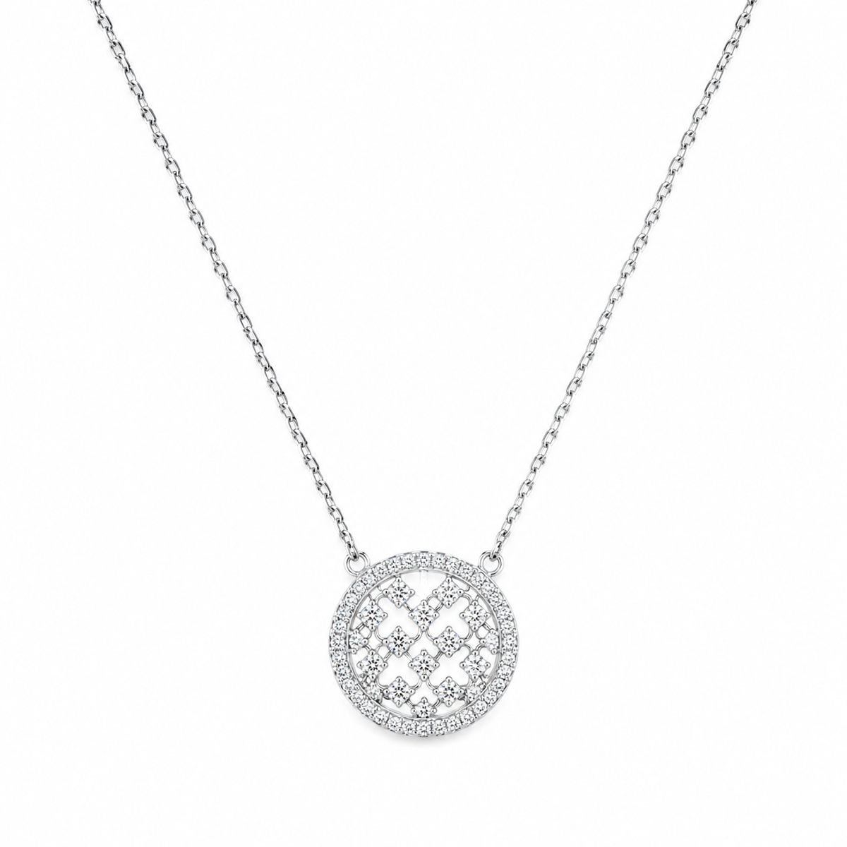 Lattice Disc Pendant by The 925 Club - image 2
