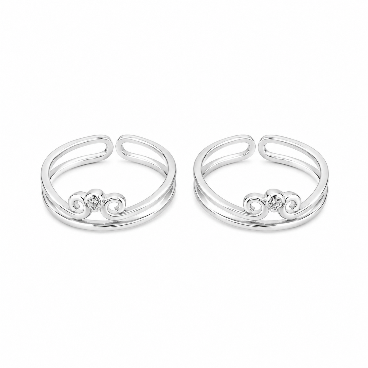 Swirl Crystal Toe Ring by The 925 Club - image 2