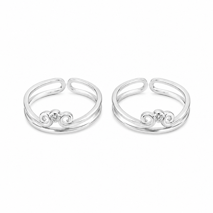 Swirl Crystal Toe Ring by The 925 Club - image 2