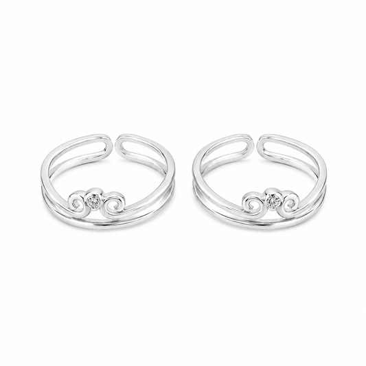 Swirl Crystal Toe Ring by The 925 Club - image 2