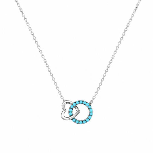 Turquoise Heart Halo Pendant by The 925 Club - image 2