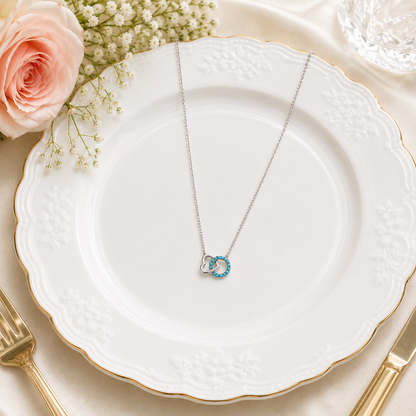 Turquoise Heart Halo Pendant by The 925 Club - image 3