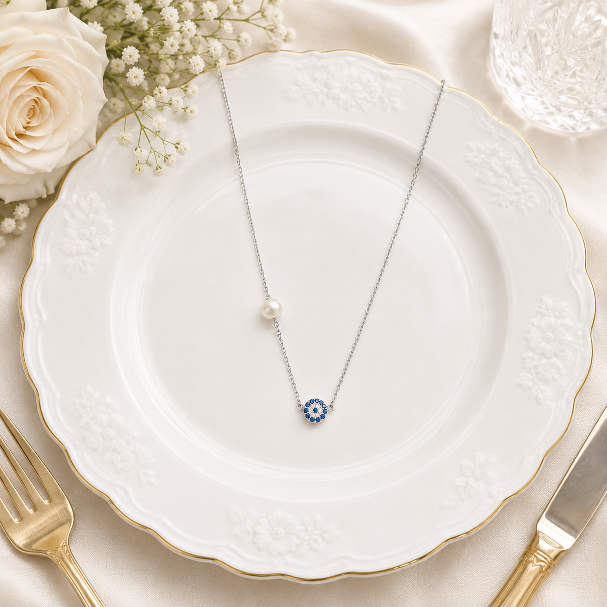 Evil Eye Pearl Pendant by The 925 Club - image 3