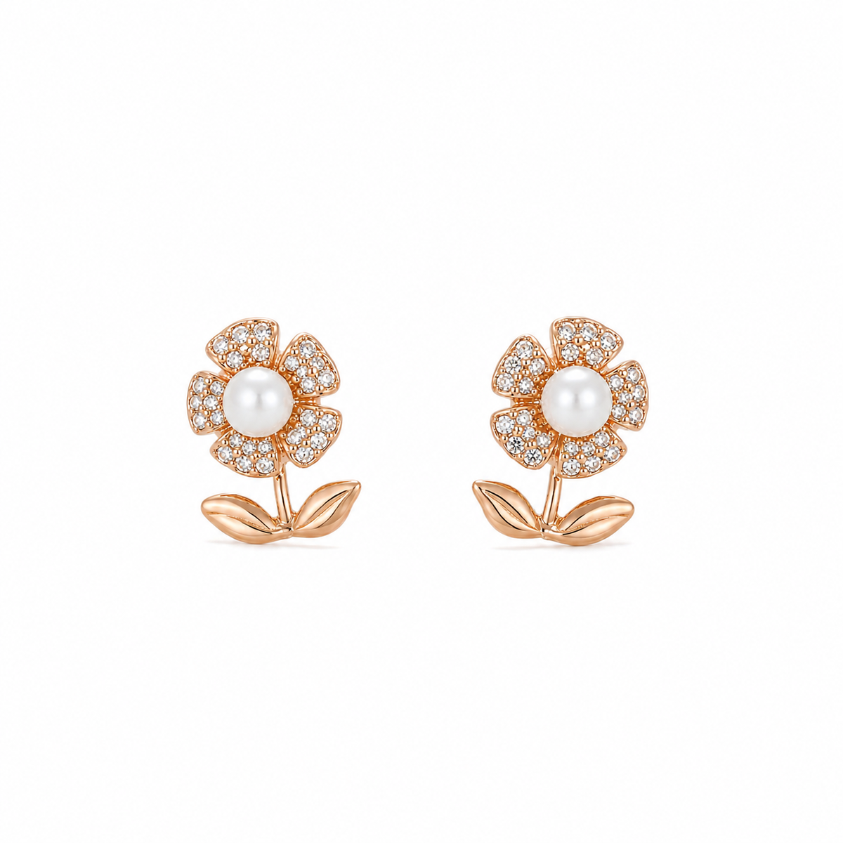 Floral Pearl Studs by The 925 Club - image 2
