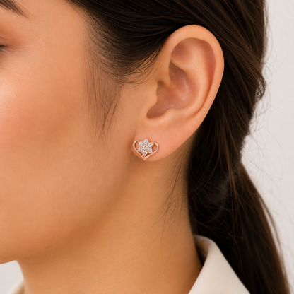 Blooming Heart Earrings by The 925 Club - image 3