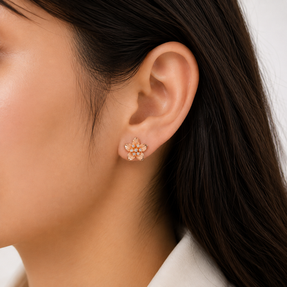 Golden Petal Studs by The 925 Club - image 3