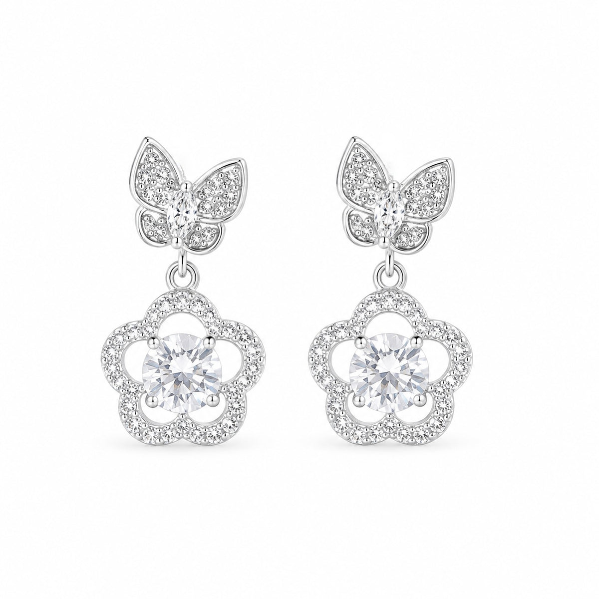 Rose Butterfly Earring by The 925 Club - image 2