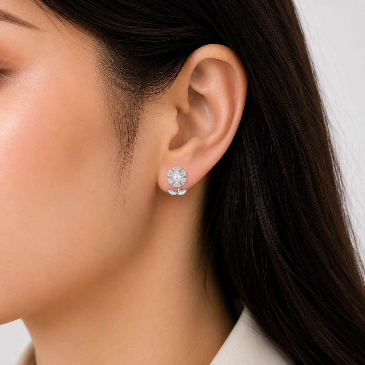 Daisy Pearl Earrings by The 925 Club - image 3