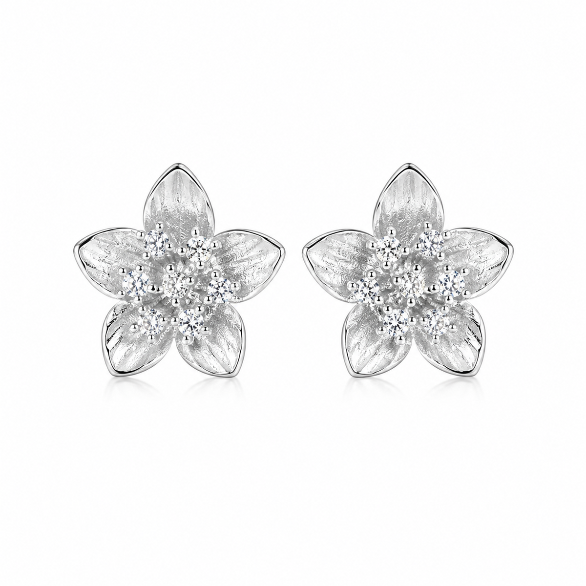 Silver Petal Studs by The 925 Club - image 2