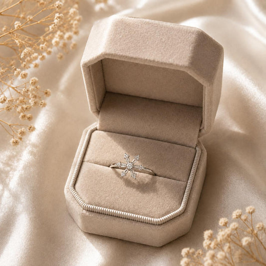 Snow Kiss Adjustable Ring by The 925 Club