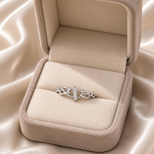 Link Luxe Adjustable Ring by The 925 Club