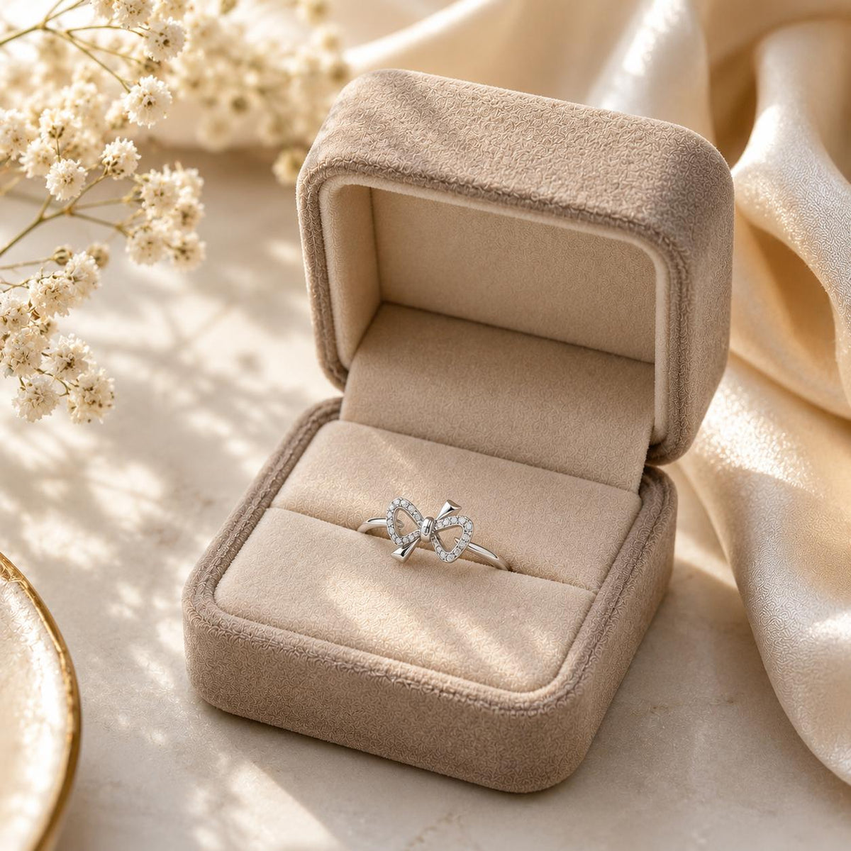 Bow Bliss Adjustable Rings by The 925 Club